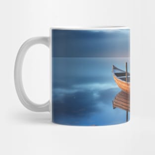 Tranquil Water Boat Serene Landscape Mug